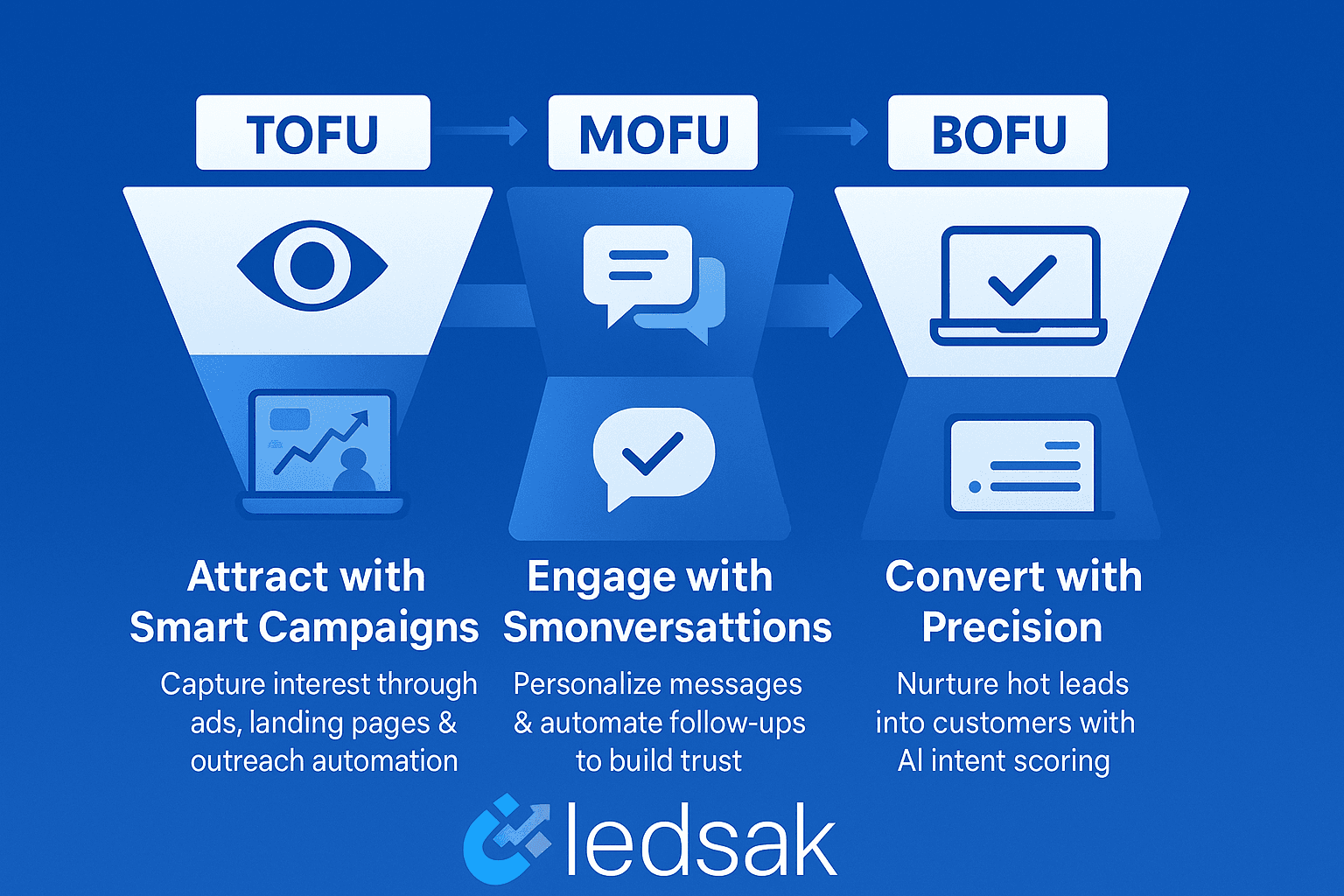 Visual representation of lead nurturing process
