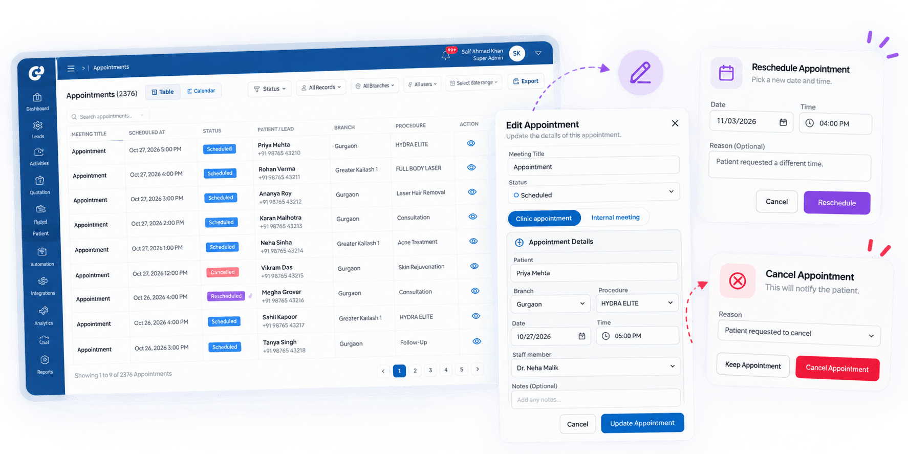 Manage Appointment Changes More Easily