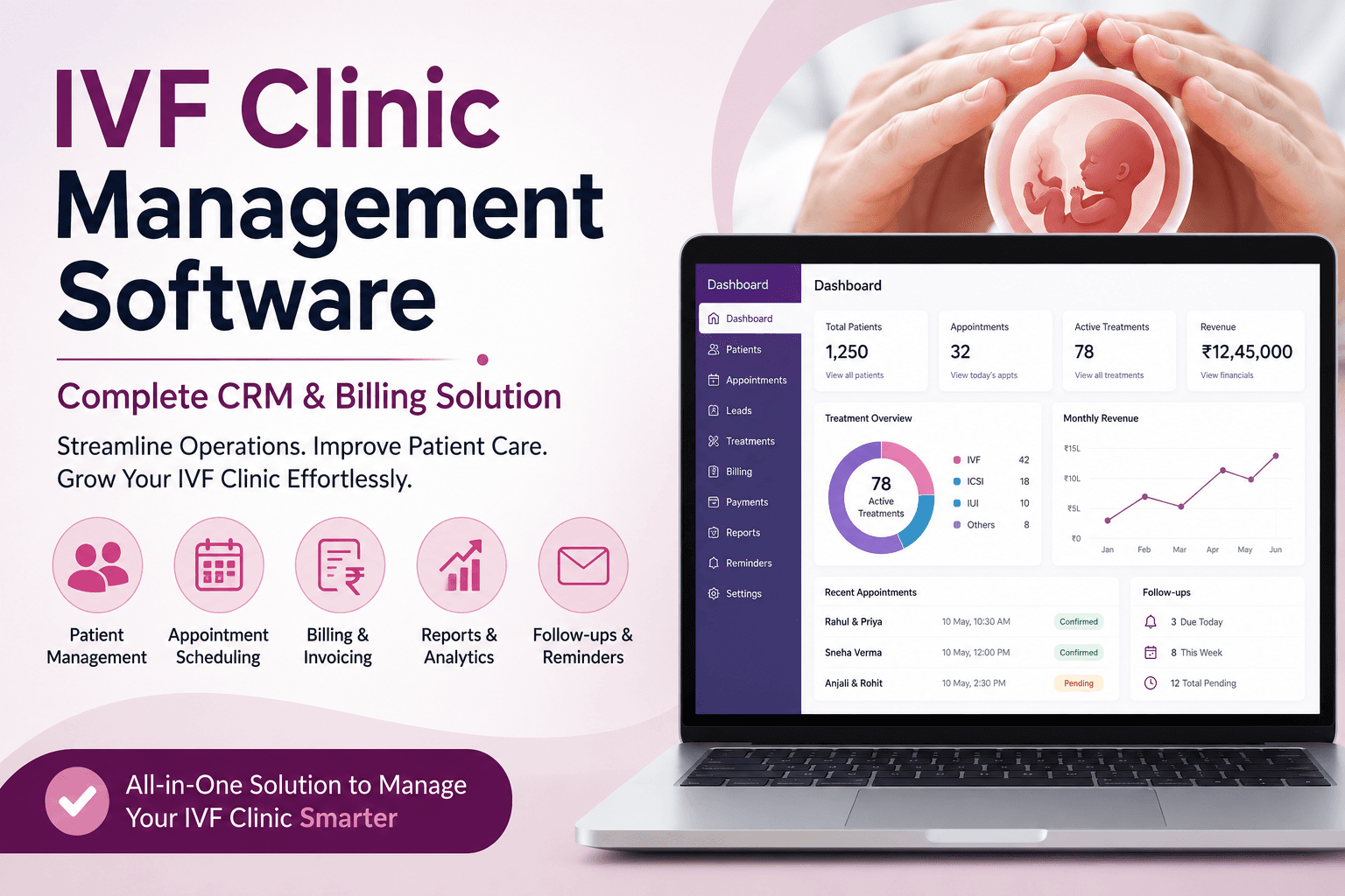 IVF Clinic Management Software -Complete CRM & Billing Solution