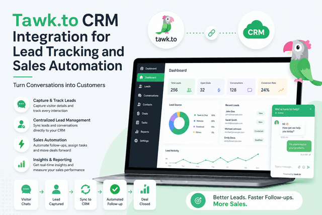 Tawk.to CRM Integration for Lead Tracking and Sales Automation